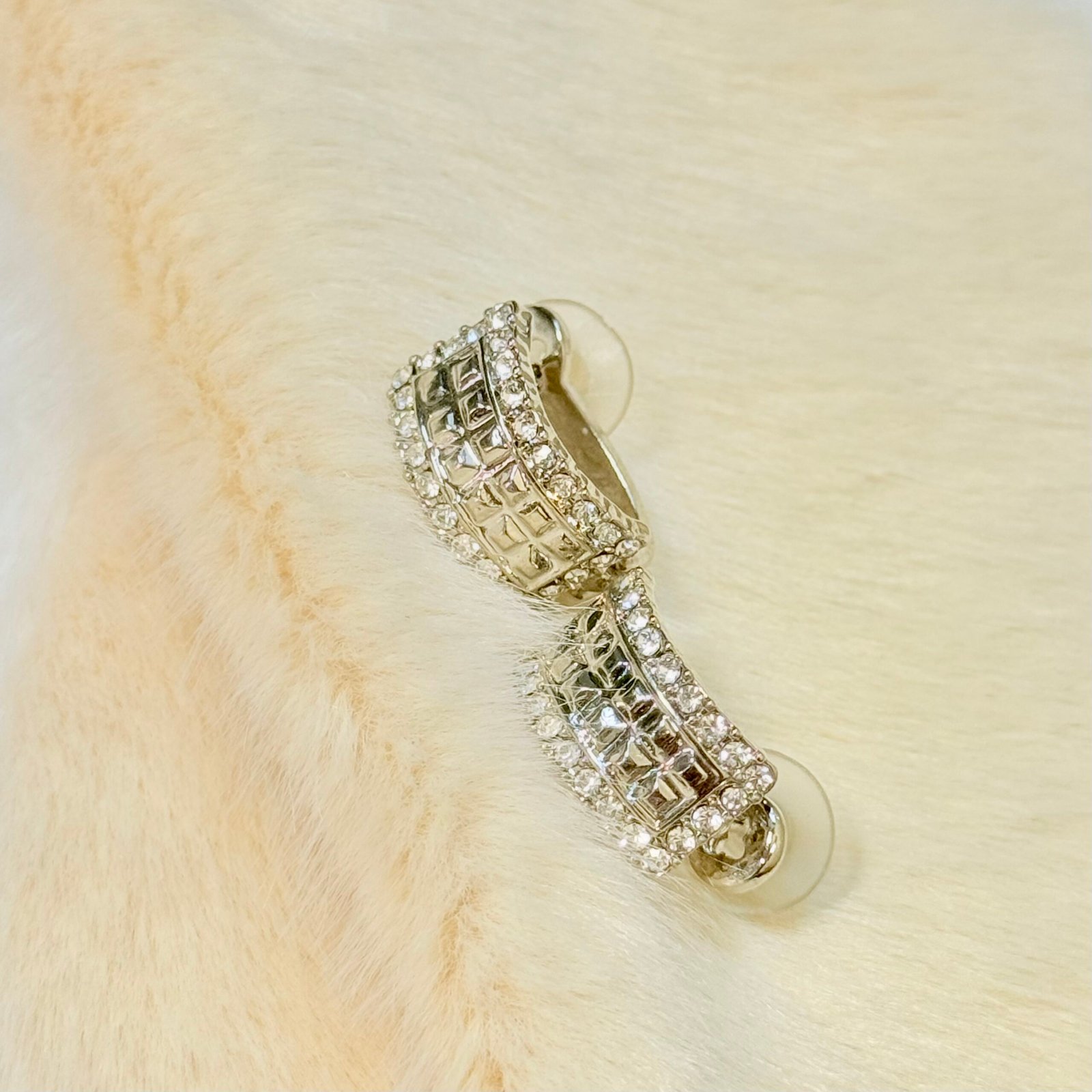 Silver Curve Clip-On Earrings - Image 5