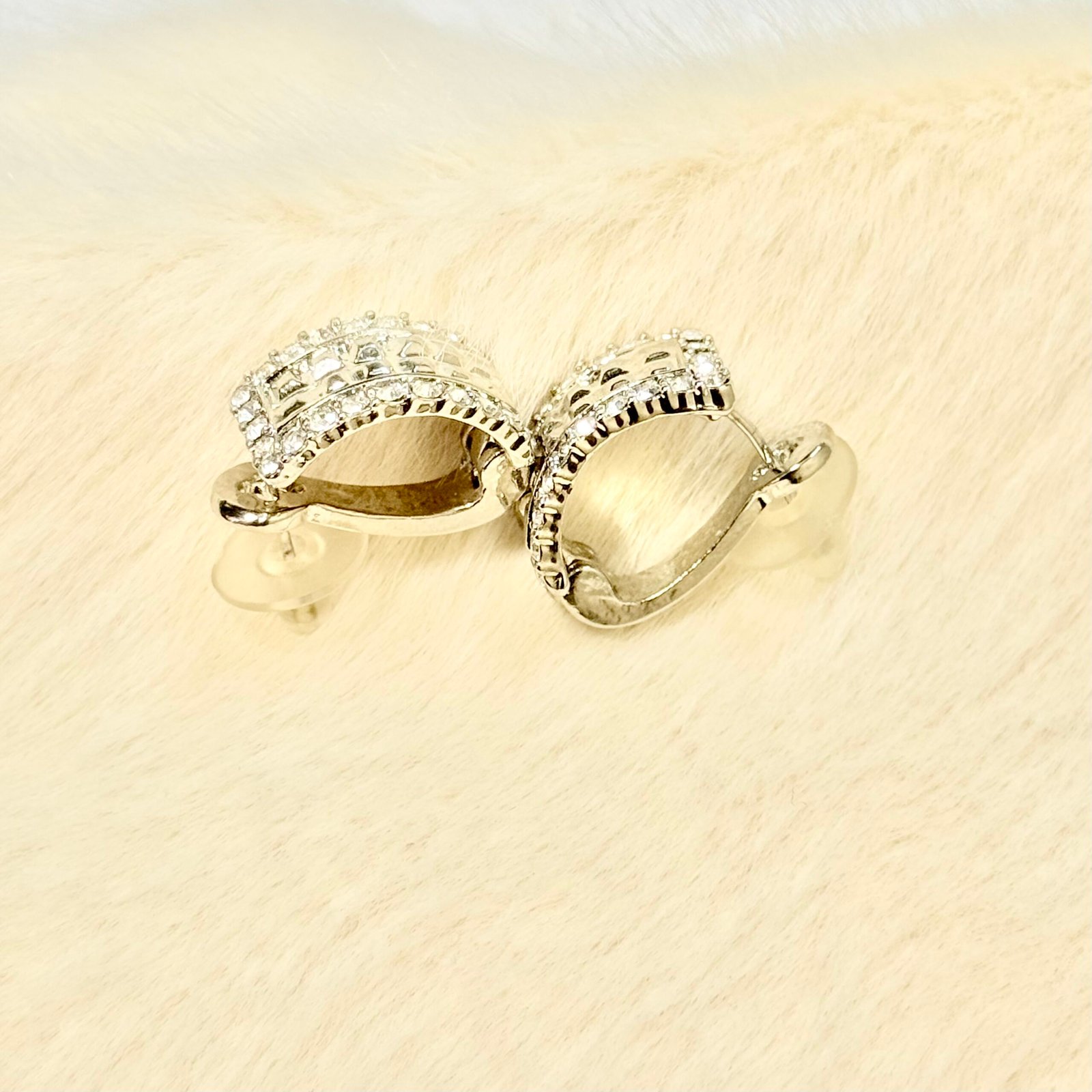 Silver Curve Clip-On Earrings - Image 4