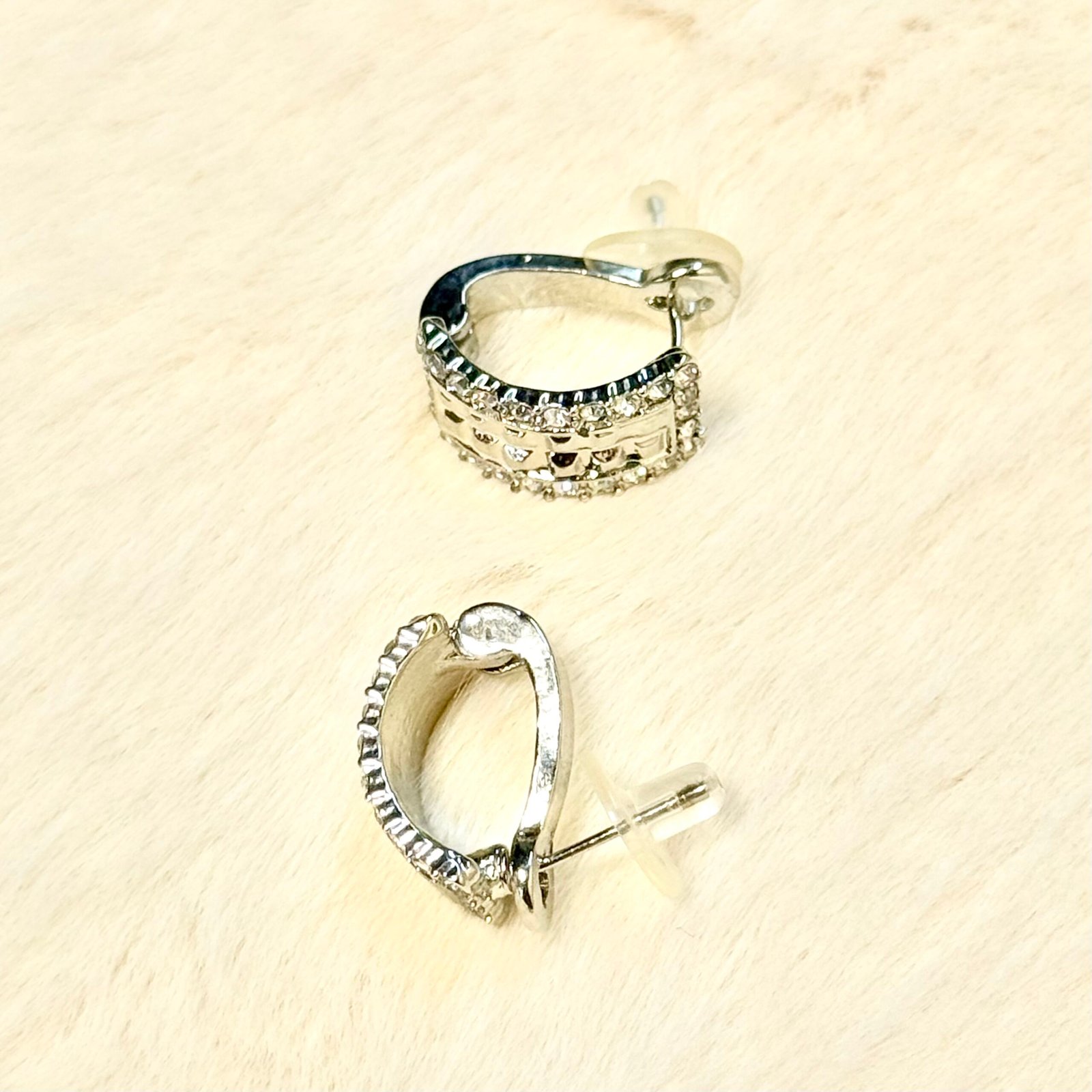 Silver Curve Clip-On Earrings - Image 3