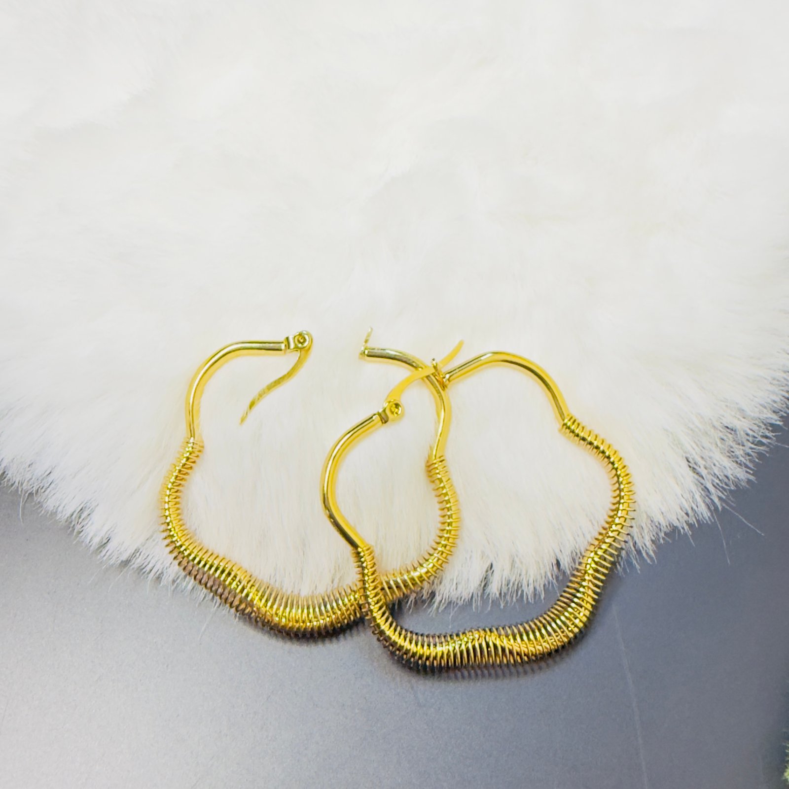 Chic Textured Spring-Style Gold Hoops) - Image 4