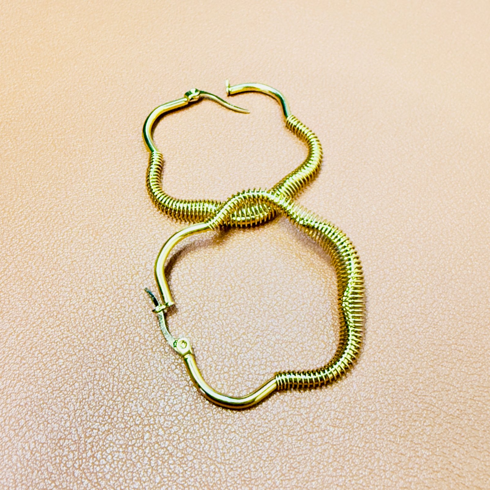 Chic Textured Spring-Style Gold Hoops) - Image 5