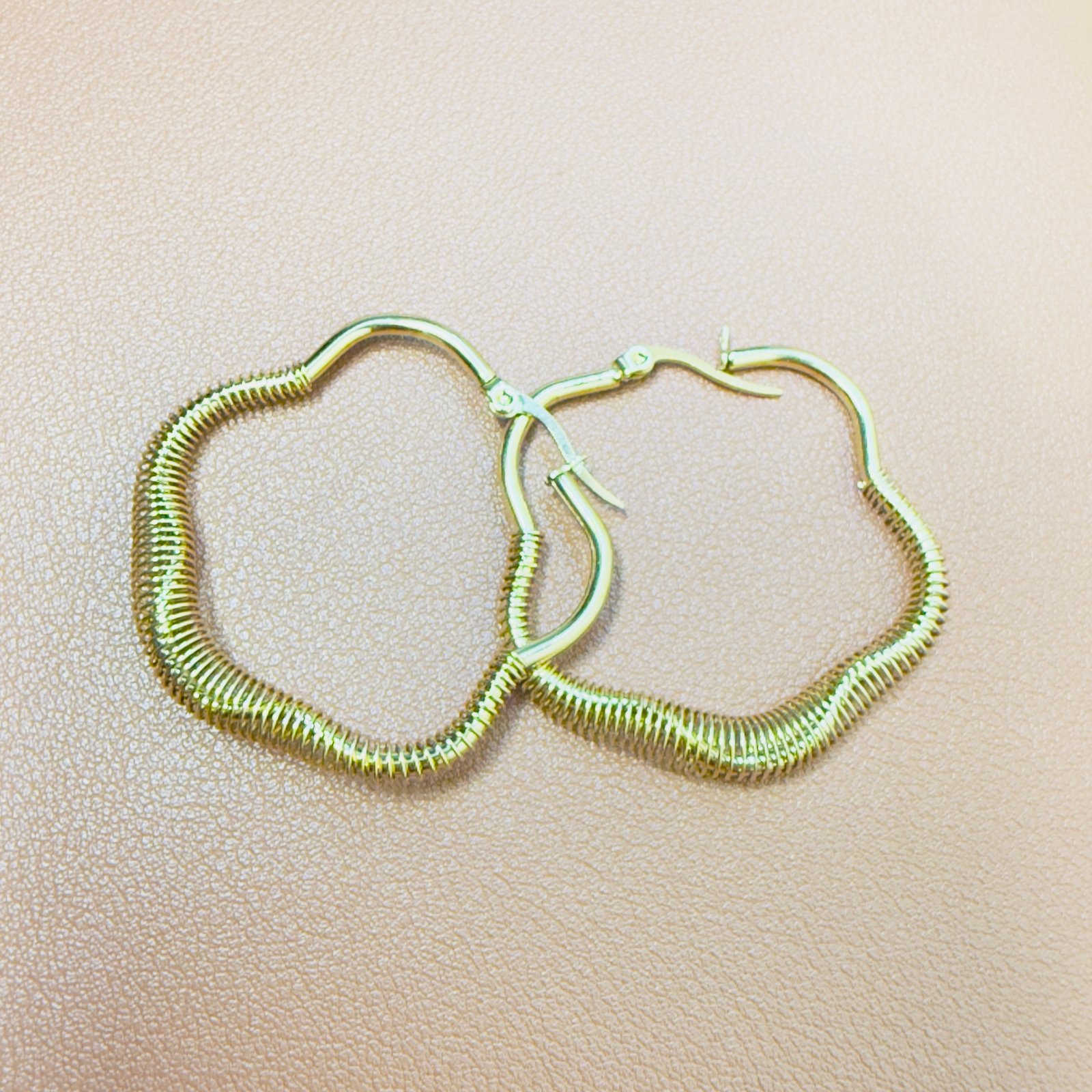 Chic Textured Spring-Style Gold Hoops) - Image 7