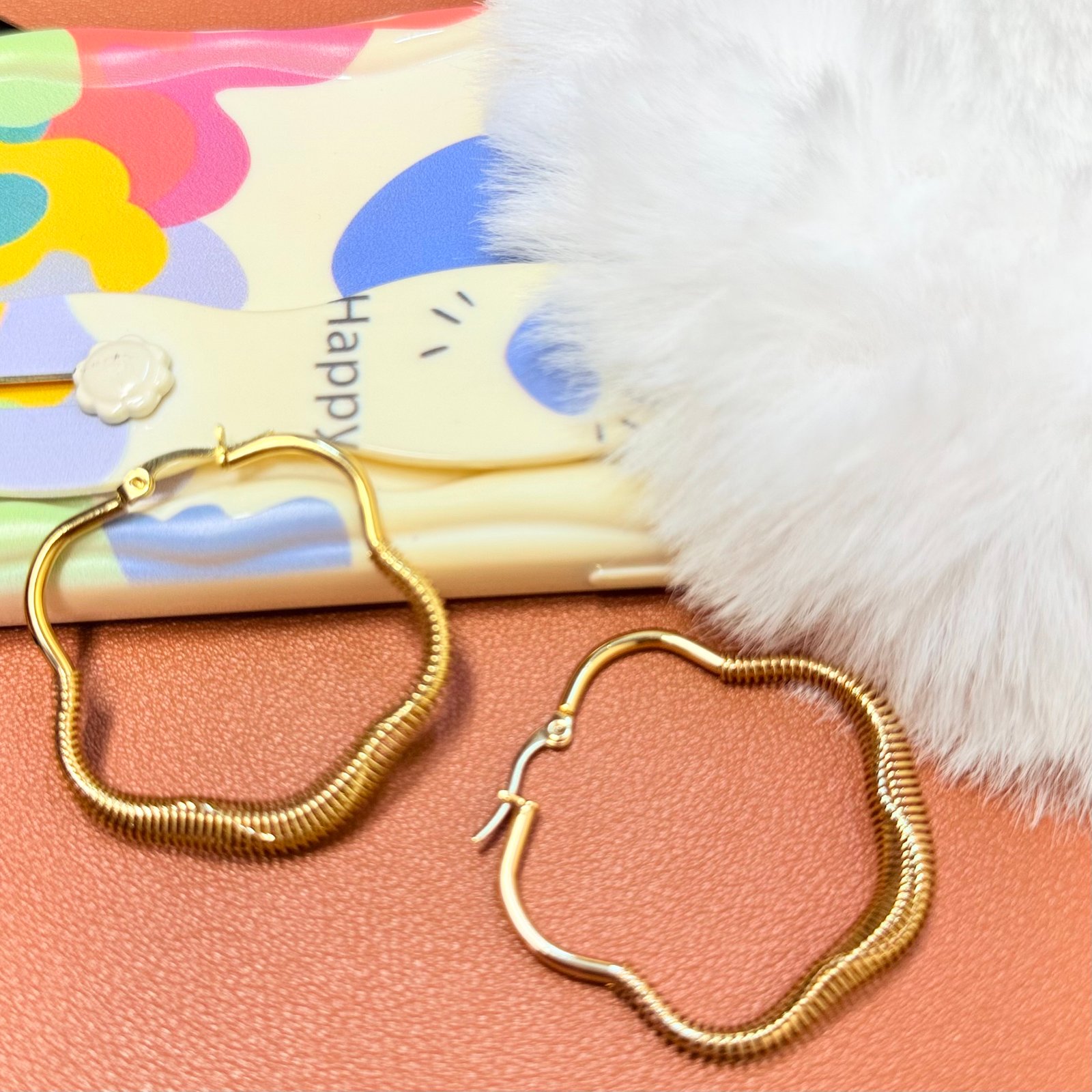 Chic Textured Spring-Style Gold Hoops) - Image 2