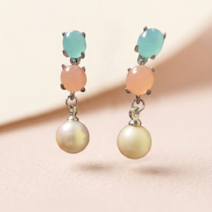 Jewelsta Aurora Multi-Stone Pearl Drop Earrings
