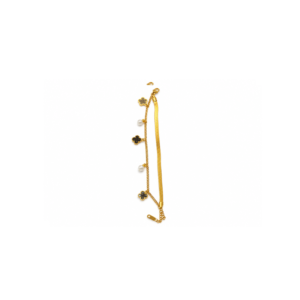 Gold-tone floral pearl bracelet for women