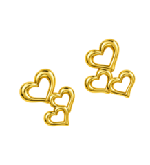 Gold-tone triple heart earrings for women