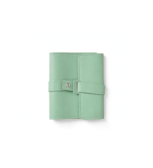 Inside view of green jewelry organizer with studs earrings holder and storage