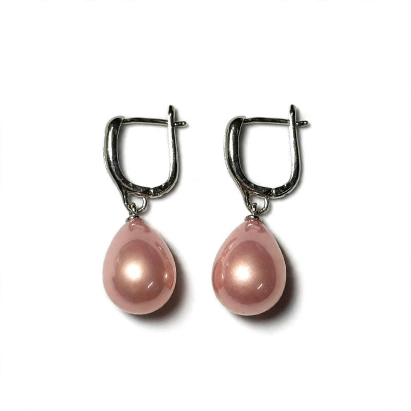 Ocean Blue Teardrop Pearl Drop Earrings for Women & Girls - Image 3