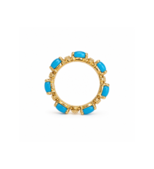 Blue stone gold-tone statement ring for women