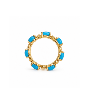 Blue stone gold-tone statement ring for women