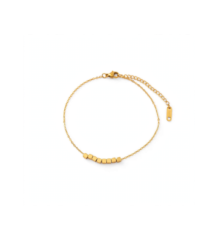 Gold-tone minimal beaded chain bracelet for women