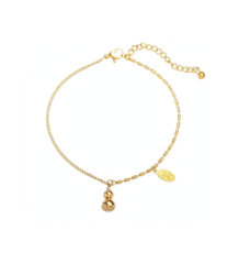 Gold plated lucky gourd charm bracelet for women adjustable chain bracelet under 199