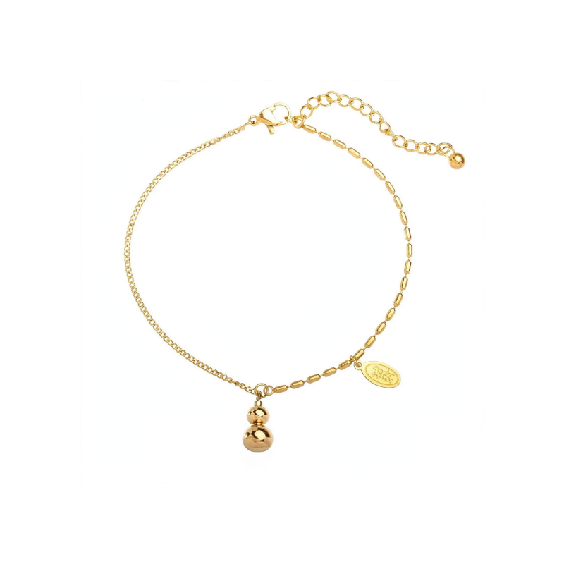 Gold plated lucky gourd charm bracelet for women adjustable chain bracelet under 199