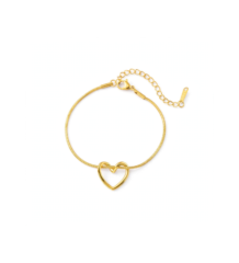 Elegant gold-tone heart charm bracelet for women