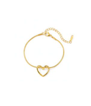 Elegant gold-tone heart charm bracelet for women