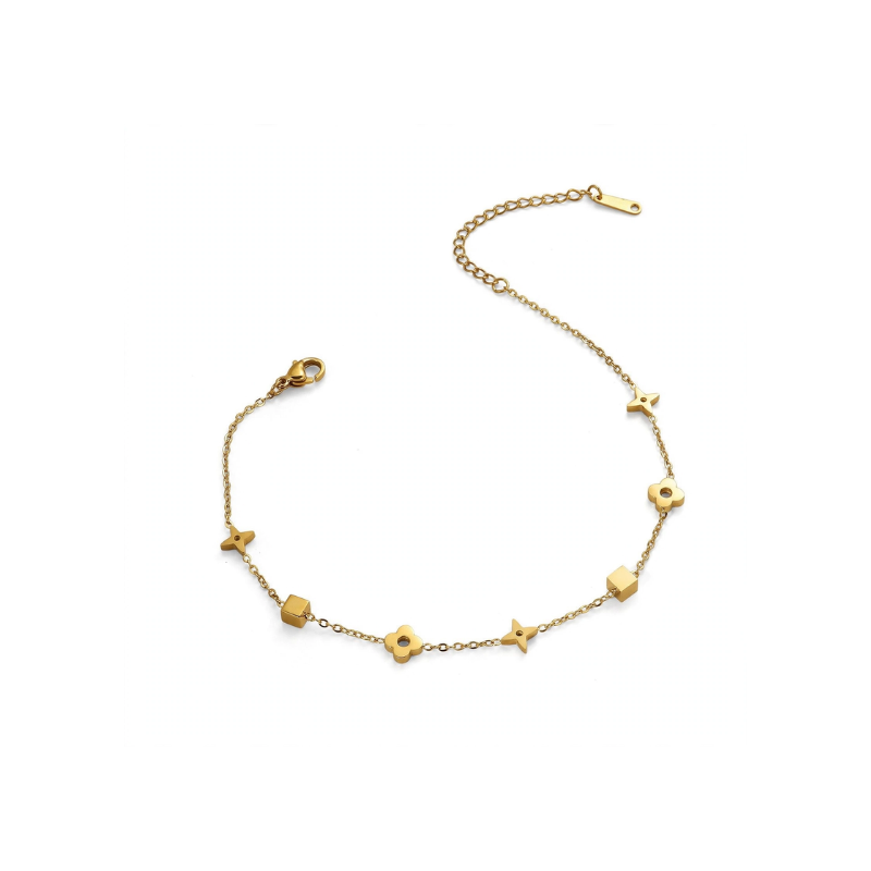 Golden Floral Charm Bracelet - Image 2