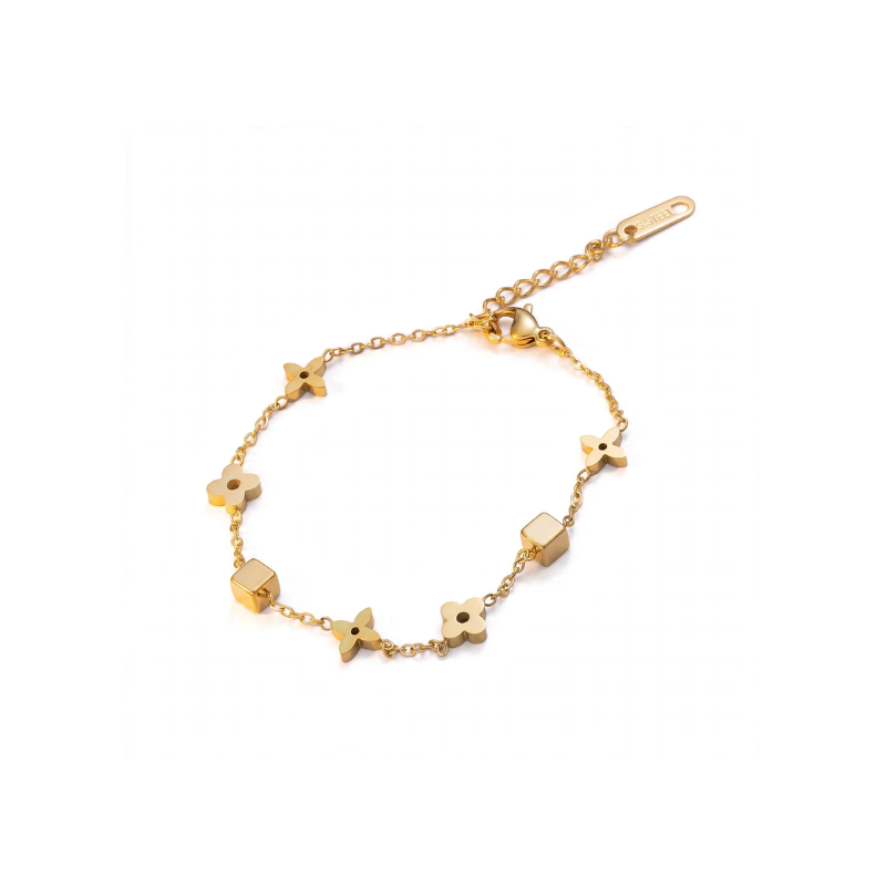 Golden Floral Charm Bracelet - Image 3