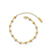 Gold plated heart link bracelet for women
