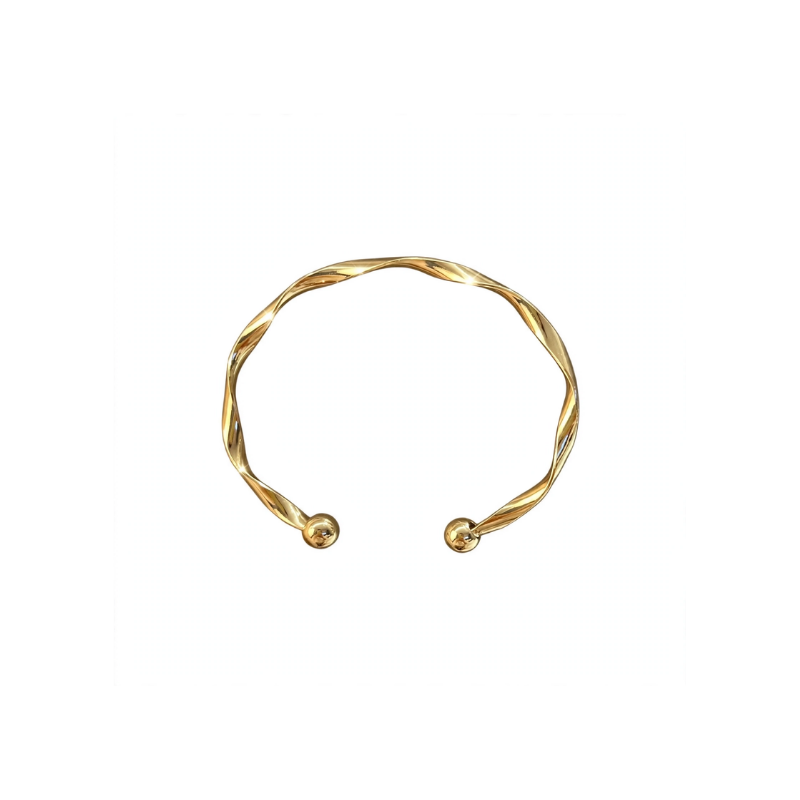 Golden Beaded Open-End Bracelet for Women - Image 2