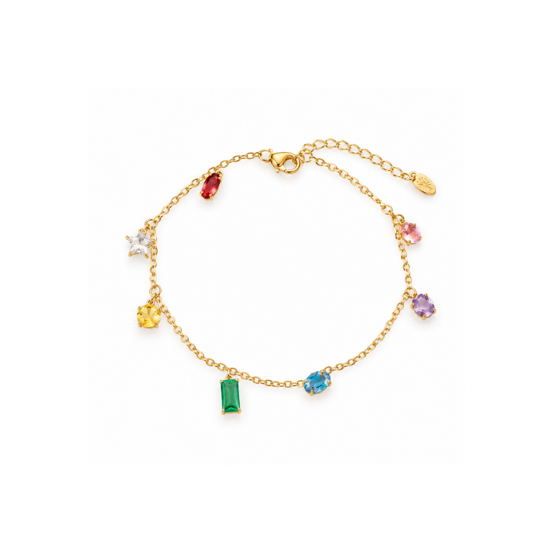 Multicolor crystal charm bracelet for women