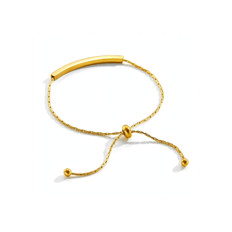 Gold-tone adjustable bar bracelet for women