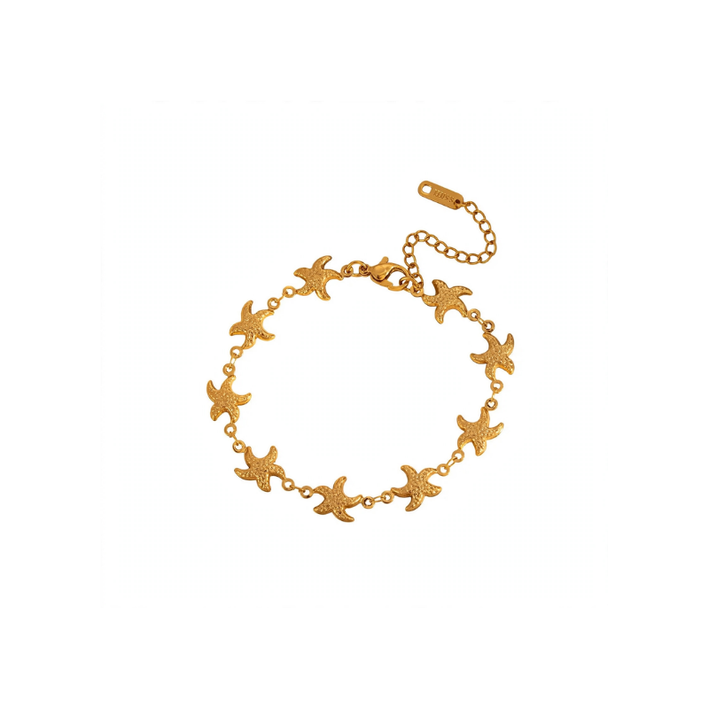 Gold-Tone Multi-Starfish Link Bracelet - Image 2