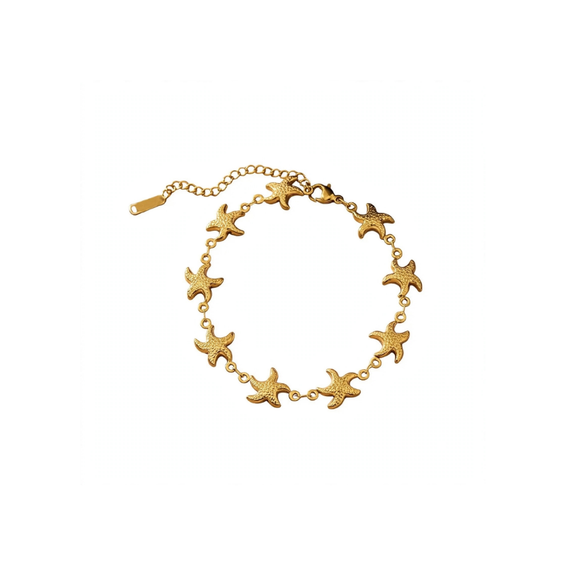 Gold-Tone Multi-Starfish Link Bracelet - Image 3