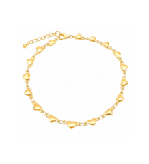 Gold heart choker necklace for women and girls dainty heart link chain daily wear