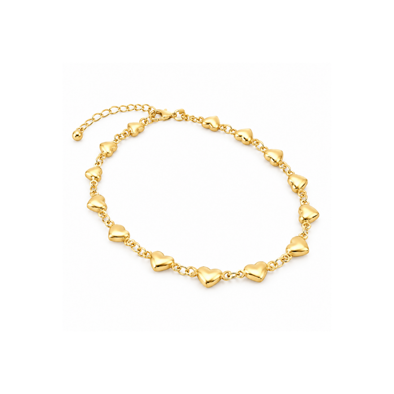 Gold Heart Choker Necklace for Women - Image 2
