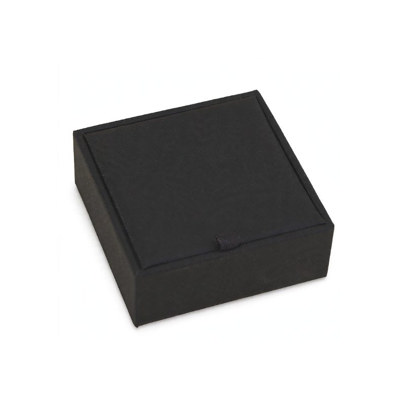 Black portable jewelry organizer box with multiple compartments