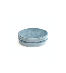 Mini light blue velvet jewelry box with compartments